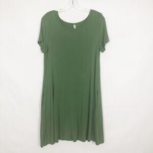 Korsis Short Sleeve Green T-Shirt Dress Size Medium